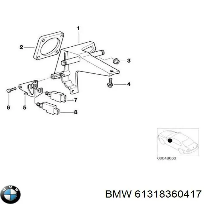 Кнопка стоп-сигналу BMW 61318360417 ціна, від 11.60 USD