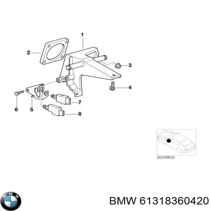 Купити 61318360420 BMW Датчик педалі гальма