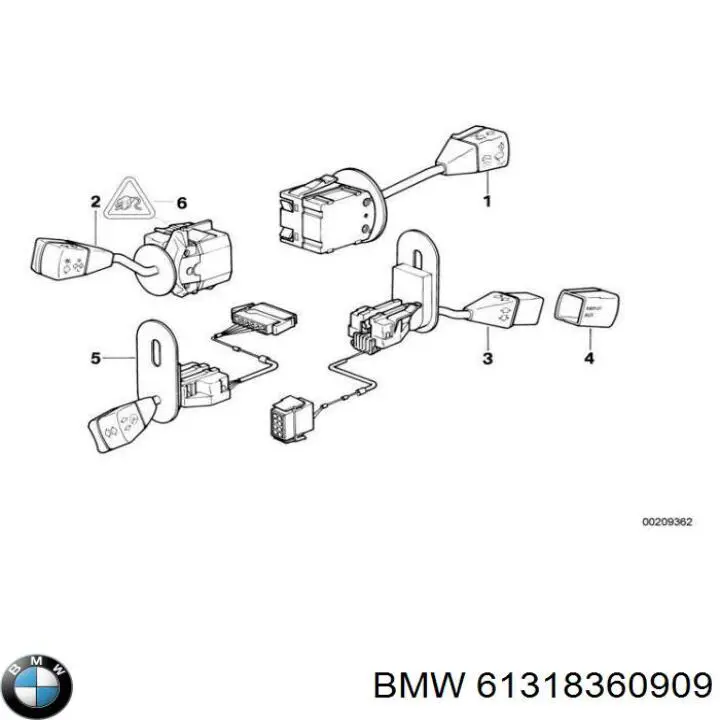 Перемикач підрульовий, лівий BMW 61318360909 ціна, від 16.11 USD