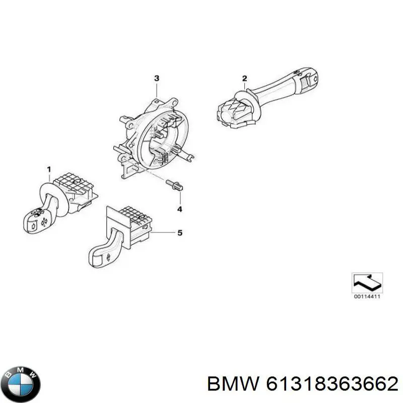 Купити 61318363662 BMW Перемикач підрульовий, лівий