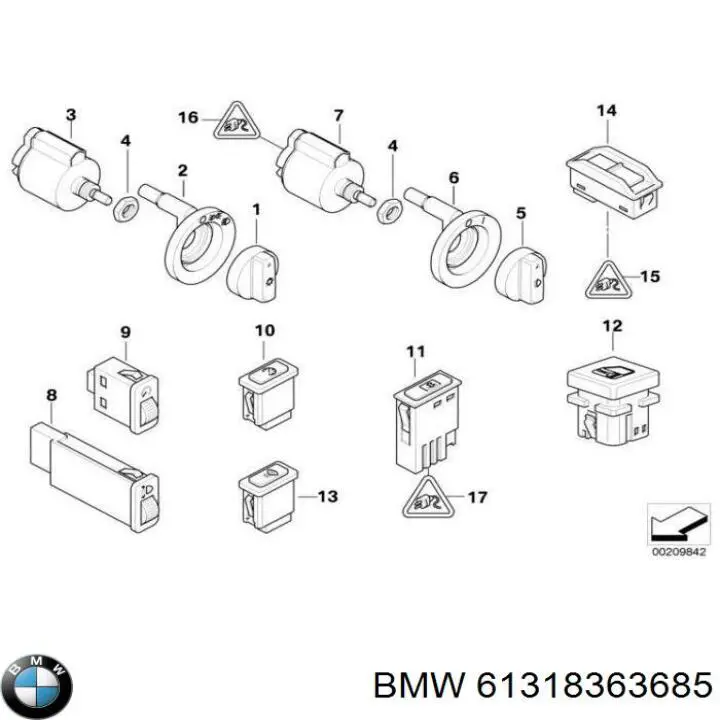  BMW 61318363685 ціна, від 262.37 USD