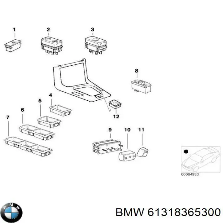 Кнопковий блок керування склопідіймачами передній лівий BMW 61318365300 ціна, від 5.82 USD