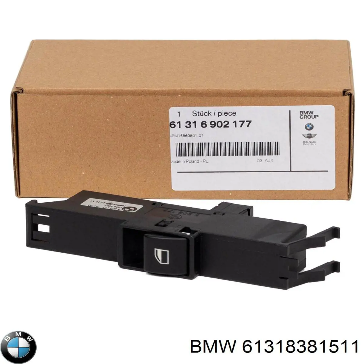 Кнопка вмикання двигуна склопідіймача передня ліва BMW 61318381511 ціна, від 41.28 USD