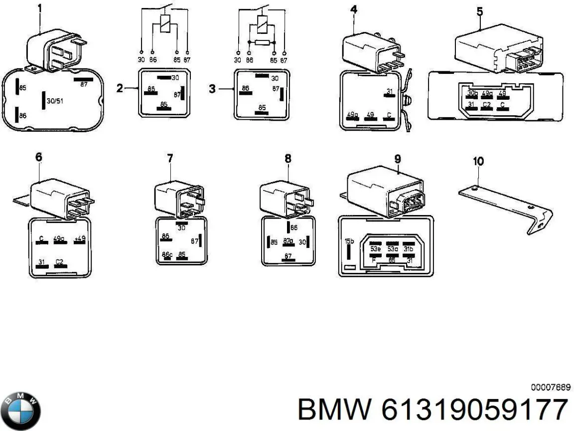 Реле електричне багатофункціональне 61319059177 BMW