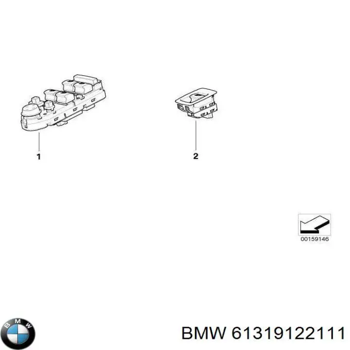 Кнопковий блок керування склопідіймачами передній лівий BMW 9122111 ціна, від 46.98 USD
