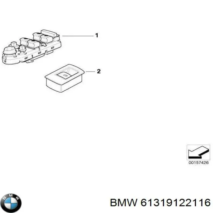 61319122116 BMW кнопковий блок керування склопідіймачами передній лівий