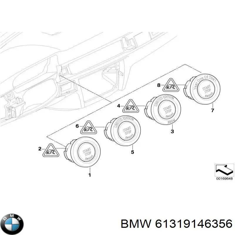 Купити 61319146356 BMW Кнопка запуску двигуна