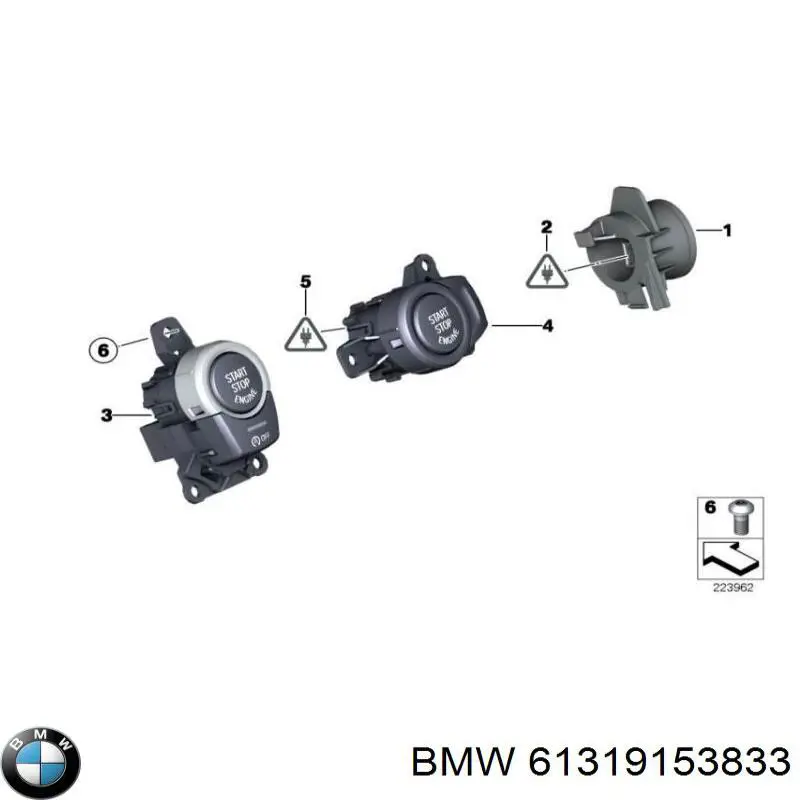 Кнопка запуску двигуна BMW 61319153833 ціна, від 42.33 USD