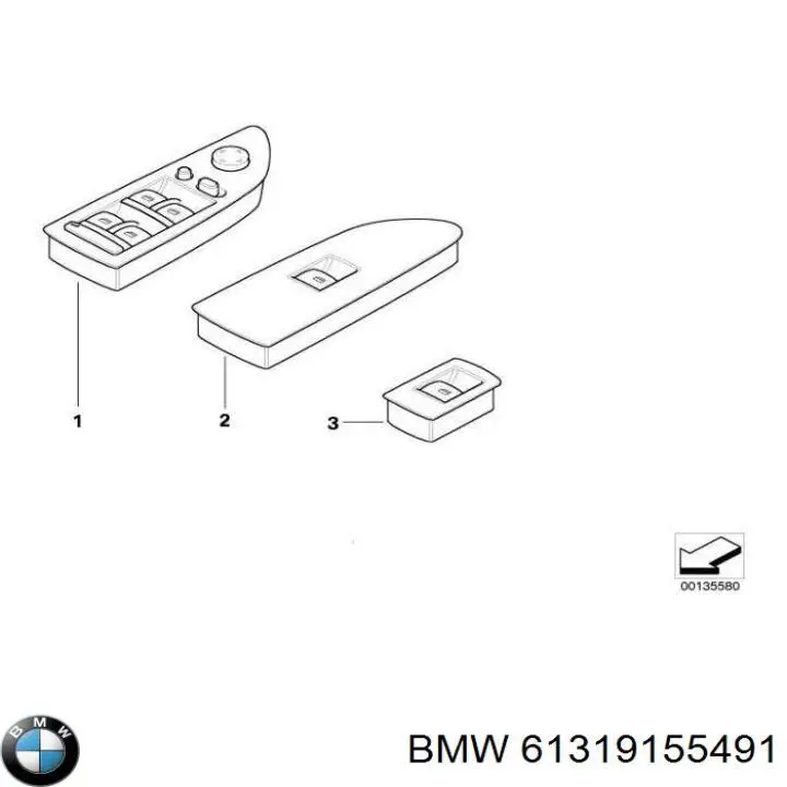 61316952036 BMW кнопковий блок керування склопідіймачами передній лівий
