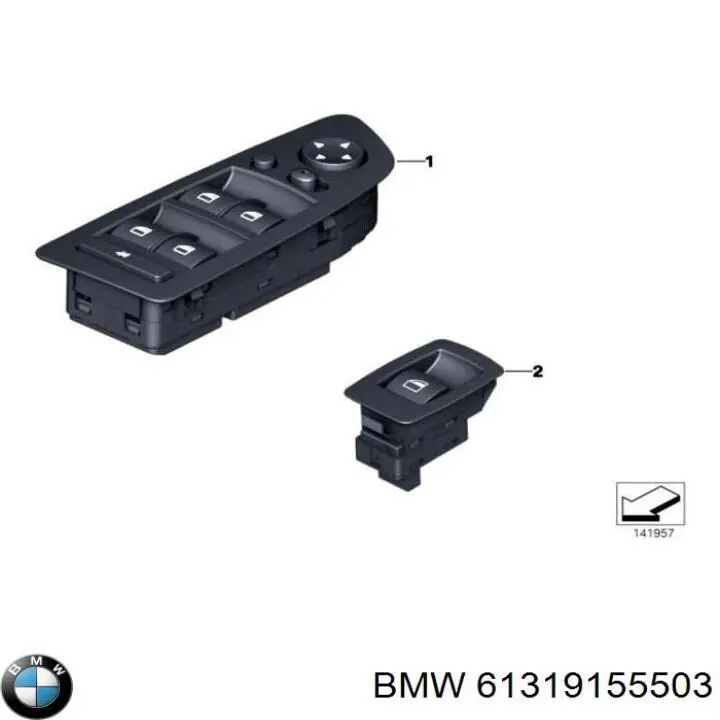 Купити 61319217337 BMW Кнопковий блок керування склопідіймачами передній лівий