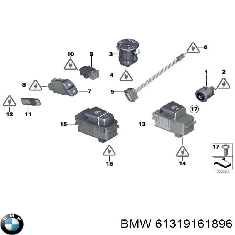 61319161896 BMW кнопка включення аварійного сигналу