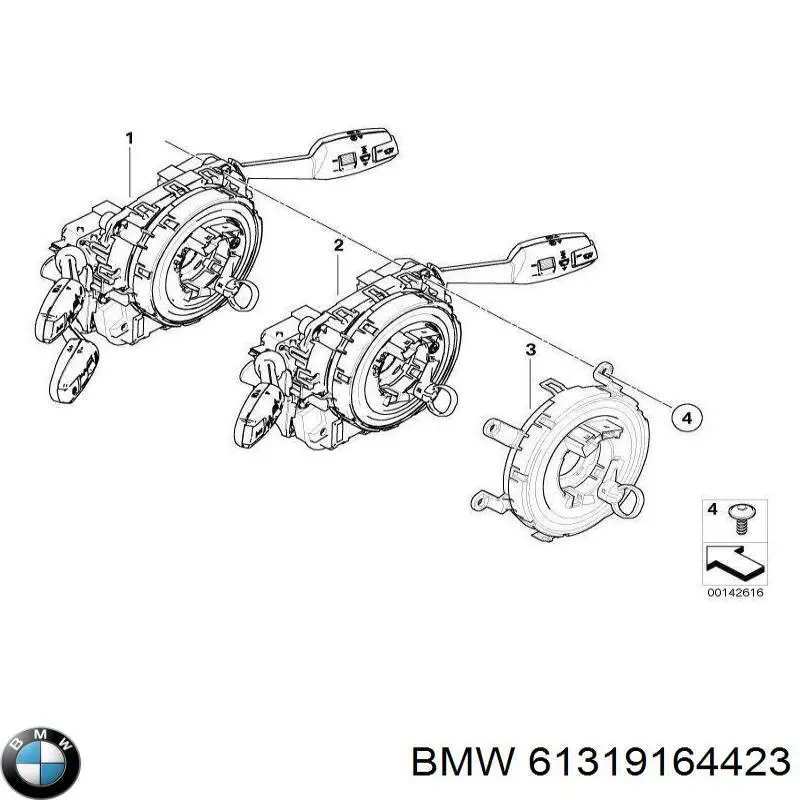 Перемикач підрульовий, в зборі 61319164423 BMW