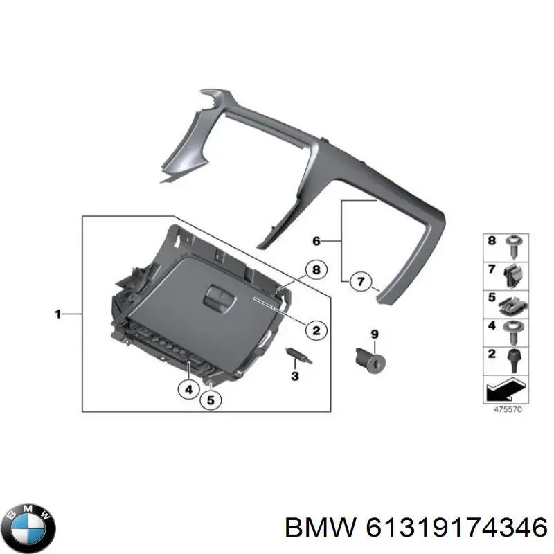 Накладка рульової колонки BMW 61319174346 ціна, від 50.79 USD