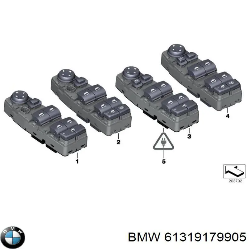 Кнопковий блок керування склопідіймачами передній лівий BMW 61319238235 ціна, від 64.19 USD