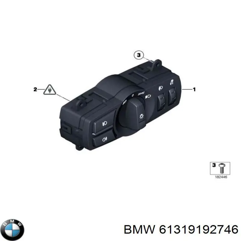 61316843410 BMW Перемикачі електричні (перемикач світла центральний)