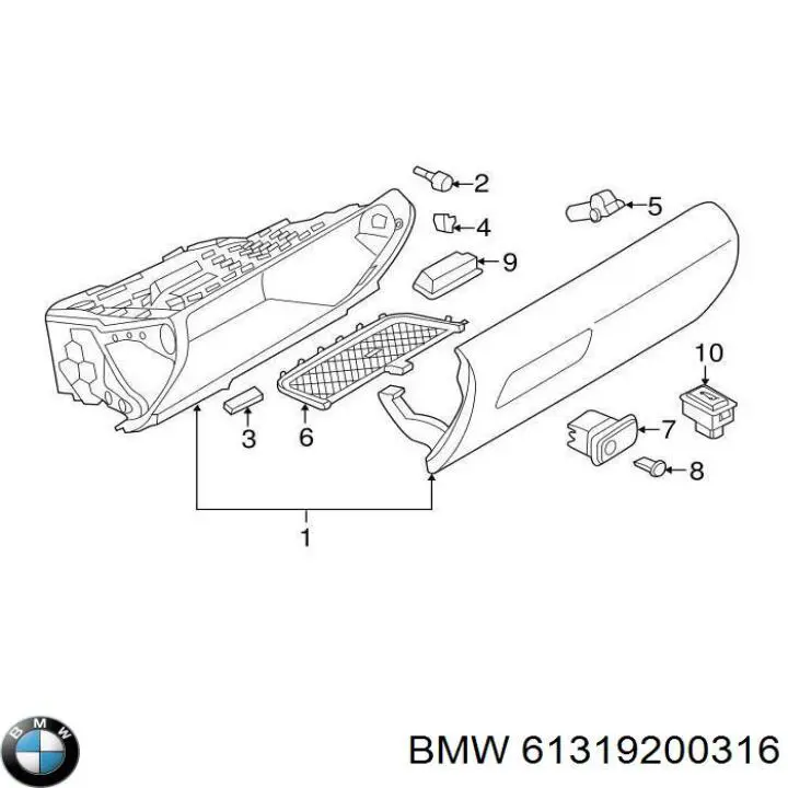 Кнопка салону приводу замка 3/5 двері (ляди)/кришки багажнику 61319200316 BMW