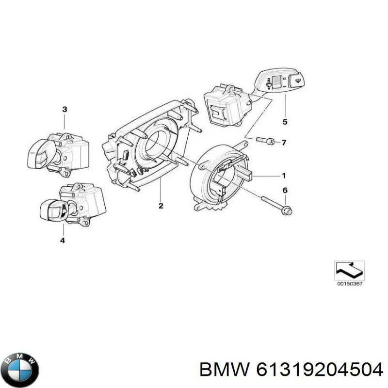 Перемикач підрульовий, центральна частина BMW 61319204504 ціна, від 219.67 USD