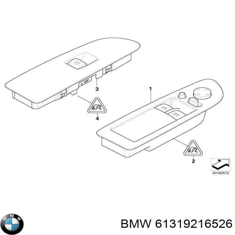 61319216526 BMW Кнопки переднього лівого склопід'ємника