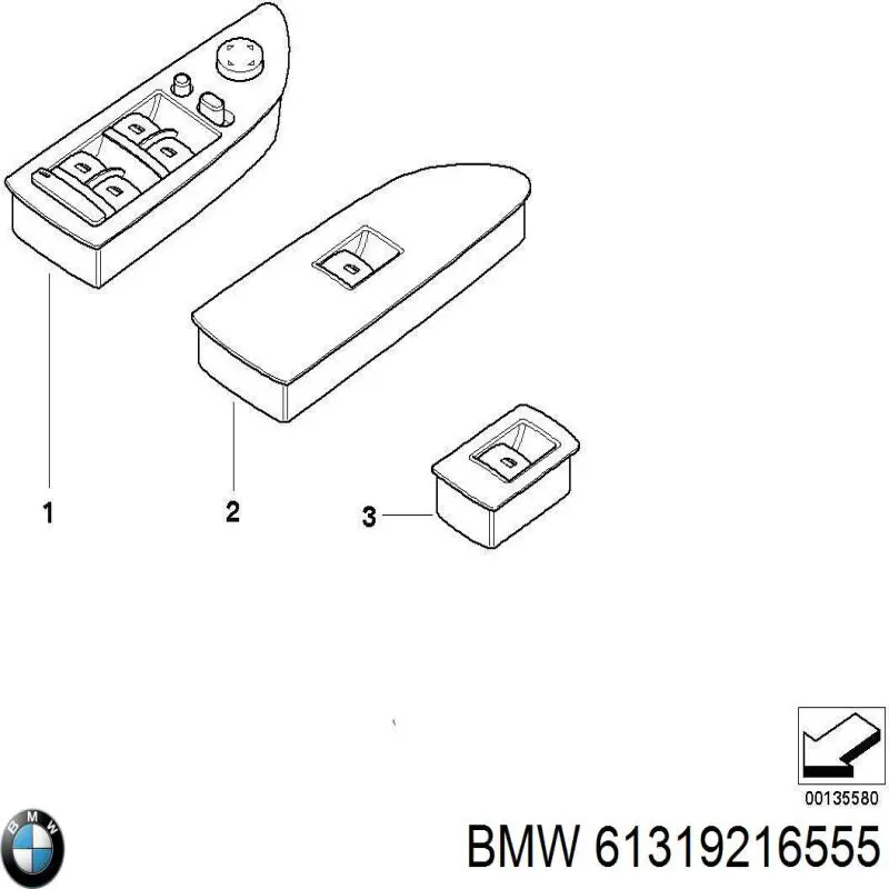 61319216555 BMW кнопковий блок керування склопідіймачами передній лівий
