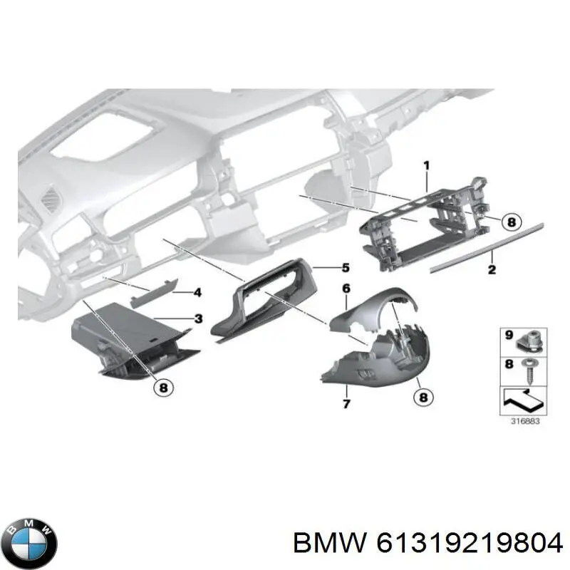 61319219804 BMW Захисний кожух кермового механізму