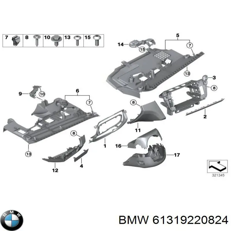 Купити 61319220824 BMW Захисний кожух кермового механізму