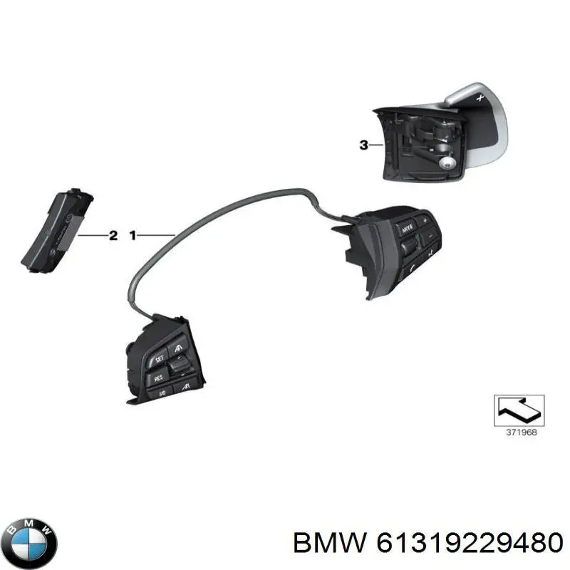 61319229480 BMW Блок кнопкових перемикачів кермового колеса