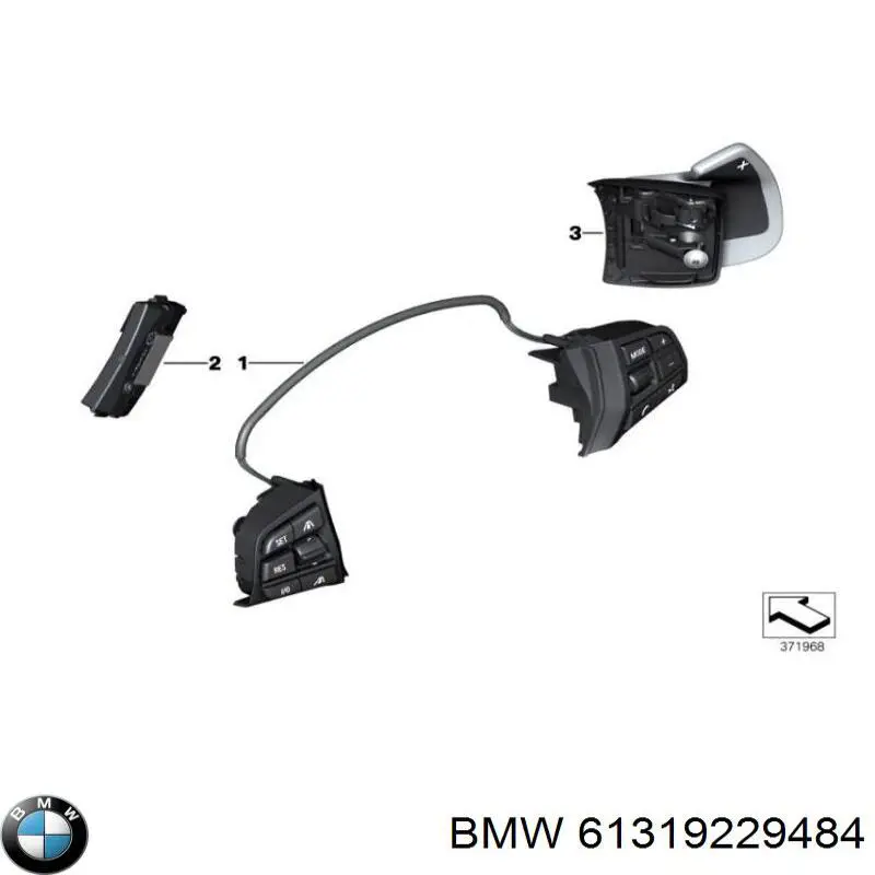 Блок кнопкових перемикачів кермового колеса BMW 61319229484 ціна, від 45.15 USD