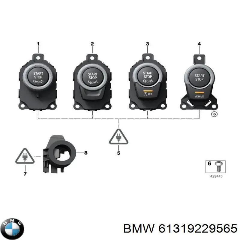 Кнопка запуску двигуна BMW 61319229565 ціна, від 38.01 USD