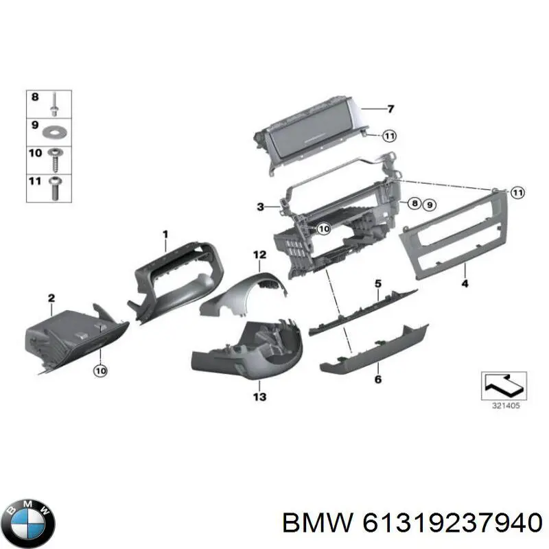 Захисний кожух кермового механізму BMW 61319237940 ціна, від 12.67 USD