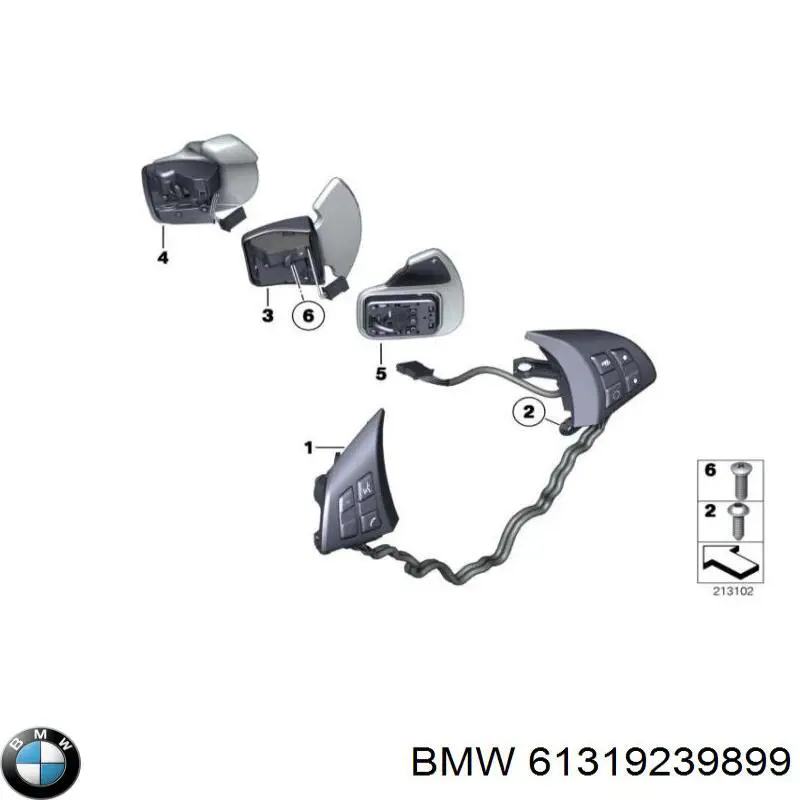 61319239899 BMW Блок кнопкових перемикачів кермового колеса