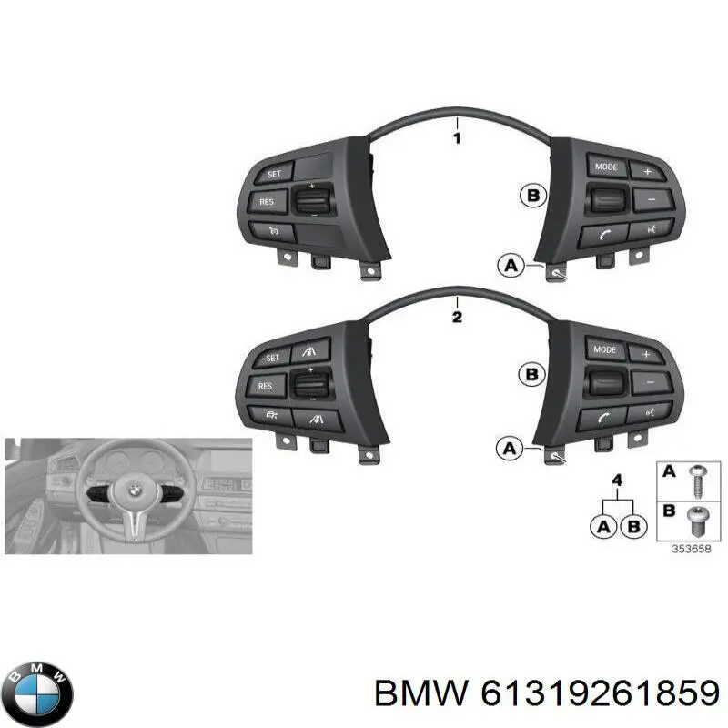 9261859 BMW Блок кнопкових перемикачів кермового колеса