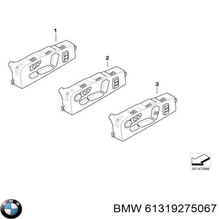 Блок кнопок механізму регулювання сидінь, лівий BMW 61319275067 ціна, від 44.34 USD