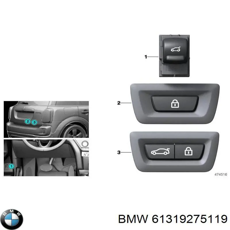 Ручка багажника BMW 61319275119 ціна, від 12.67 USD