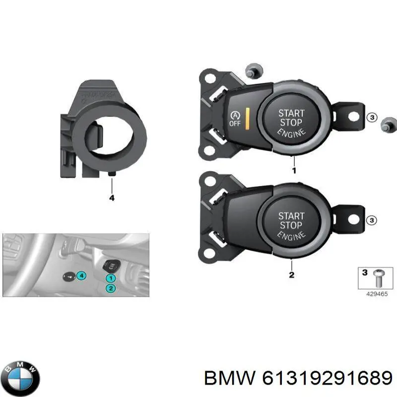 9291689 BMW Кнопка запуску двигуна