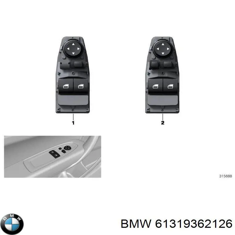 Кнопковий блок керування склопідіймачами передній лівий BMW 61319362126 ціна, від 42.33 USD