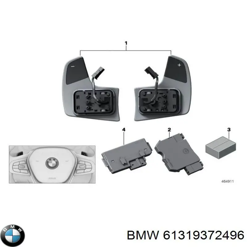 61319372496 BMW Механізм перемикання передач, під кермом
