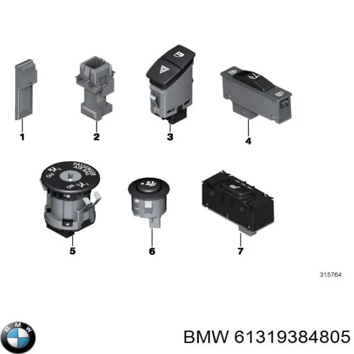 9384805 BMW Кнопка обігріву сидіння