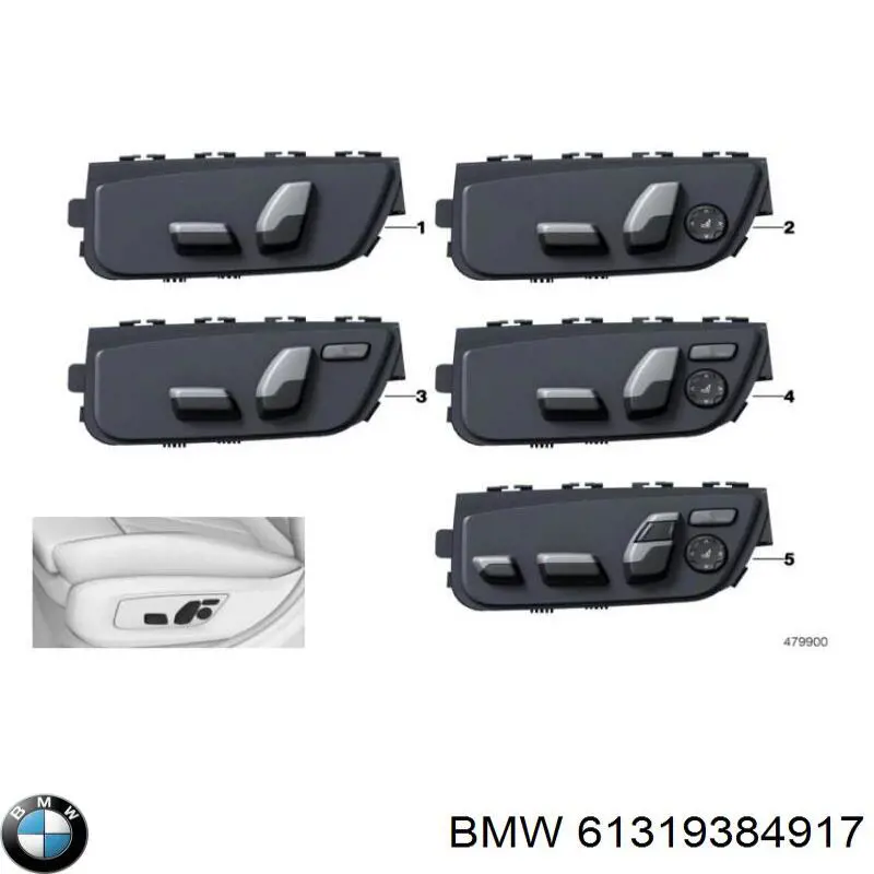 61319384917 BMW Блок кнопок механізму регулювання сидінь, лівий