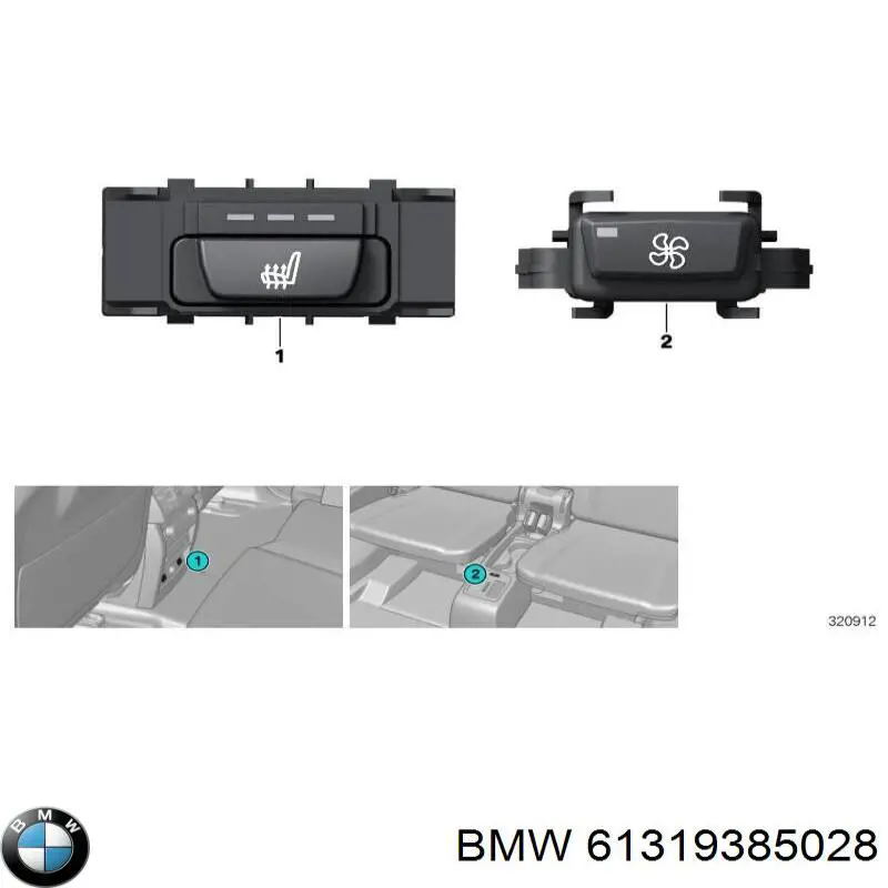 61319385028 BMW кнопка важеля стоянкового гальма