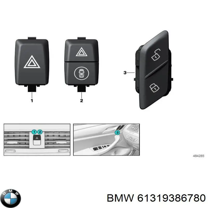 Вимикач центрального замка BMW 61319386780 ціна, від 5.47 USD