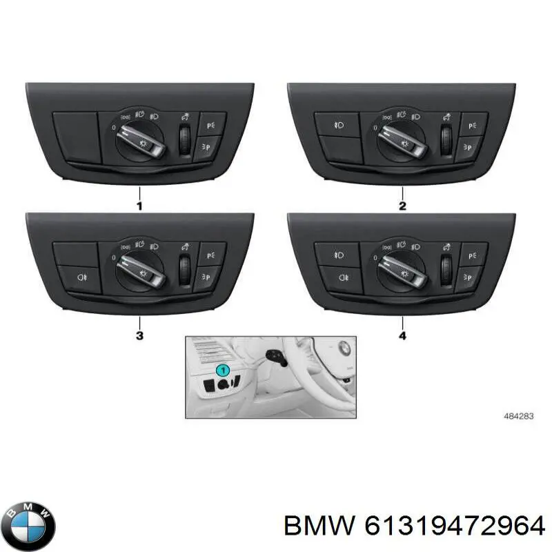 61319472964 BMW Перемикачі електричні (перемикач світла центральний)