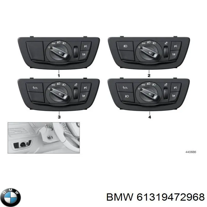 61319472968 BMW Перемикачі електричні (перемикач світла центральний)