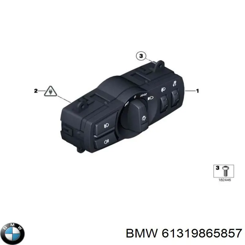 Купити 61316843410 BMW Перемикач світла фар, на "торпеді"