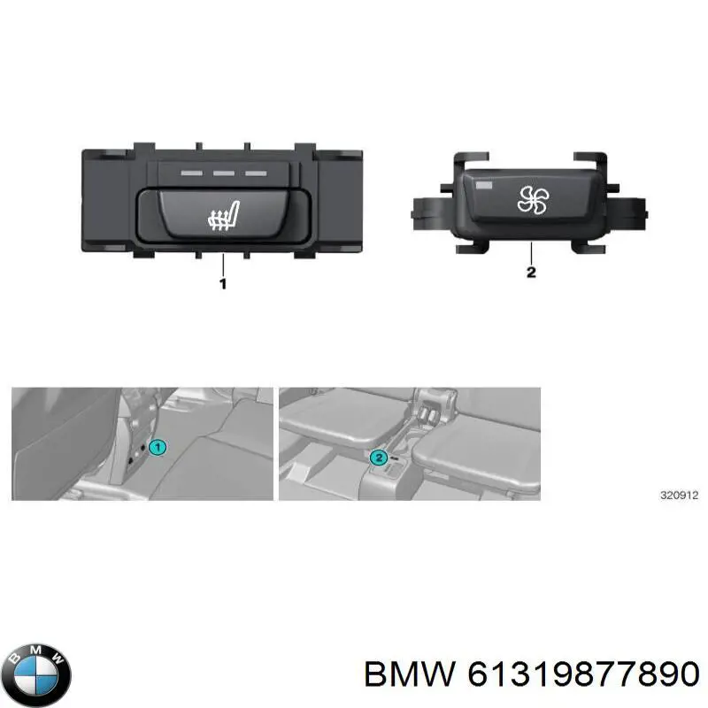 61319877890 BMW Клавіша електромеханічного гальма стоянки