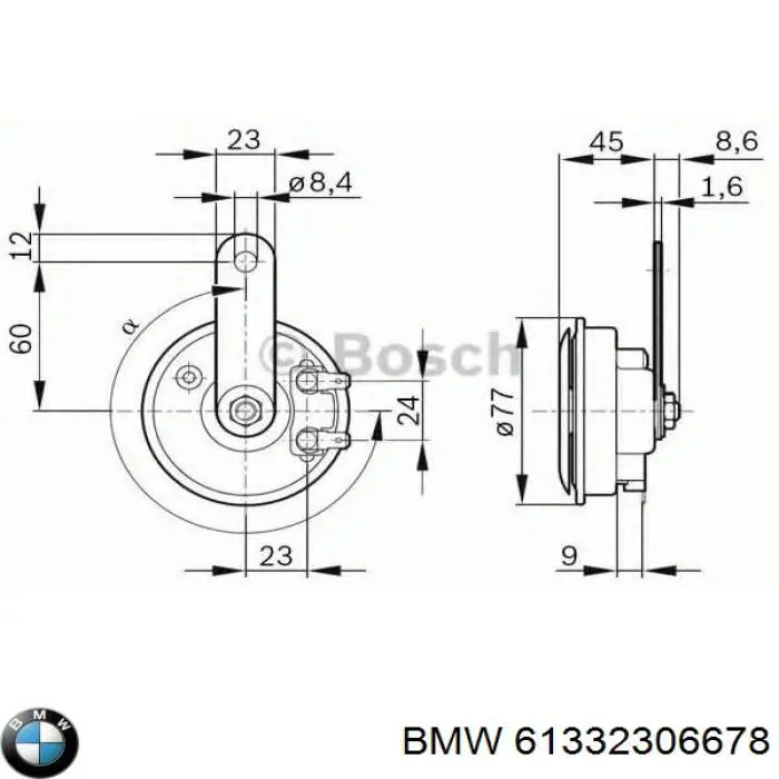 Сигнал звукової 61332306678 BMW