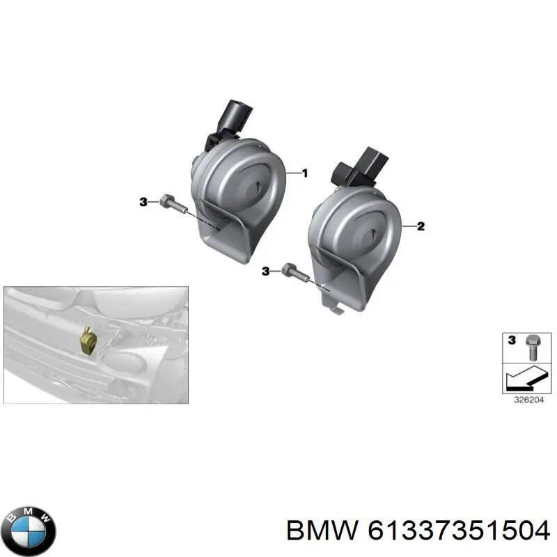 Сигнал звукової, клаксон BMW 61337351504 ціна, від 79.91 USD