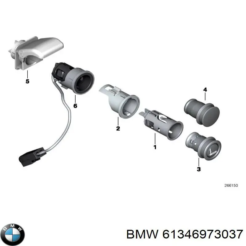 Гніздо-розетка прикурювача BMW 61346973037 ціна, від 3.80 USD