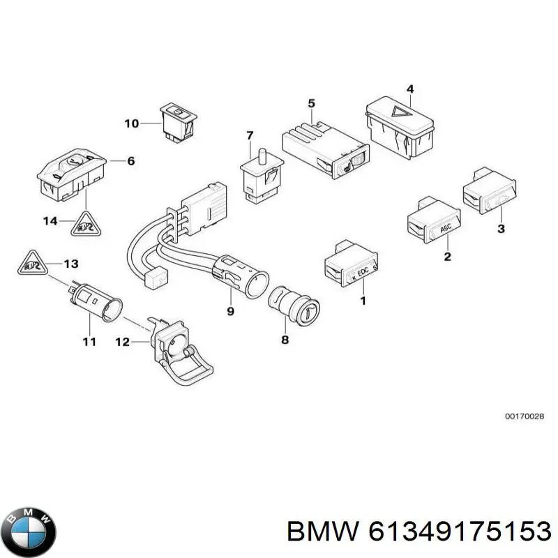 Купити 61349175153 BMW 