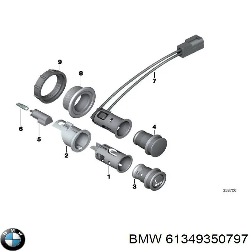  BMW 61349350797 ціна, від 6.03 USD