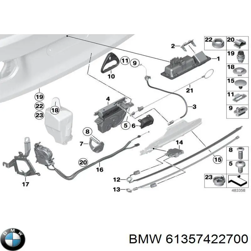 Датчик відкриття кришки багажника/задніх дверей (ляди) 61357422291 BMW